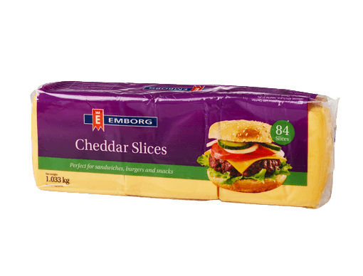 Emborg Cheese Colour Slice 84’s 1kg/pack (8 packs per carton)