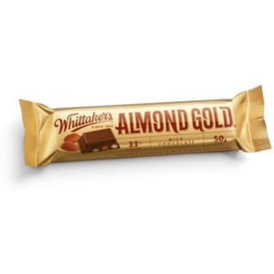 WHITTAKER'S Chunks Almond Gold 50gm/pack (36 packs per carton) - GBA P.Code: WTK40001