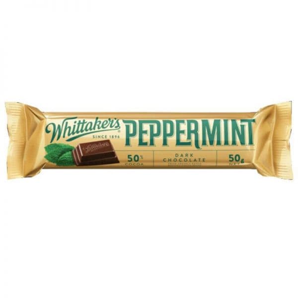 WHITTAKER'S Chunks Dark Peppermint 50gm/pack (36 packs per carton) - GBA P.Code: WTK40006
