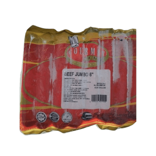 Gourmet Chef Beef Jumbo Sausage 6" 1kg (sold per pack)