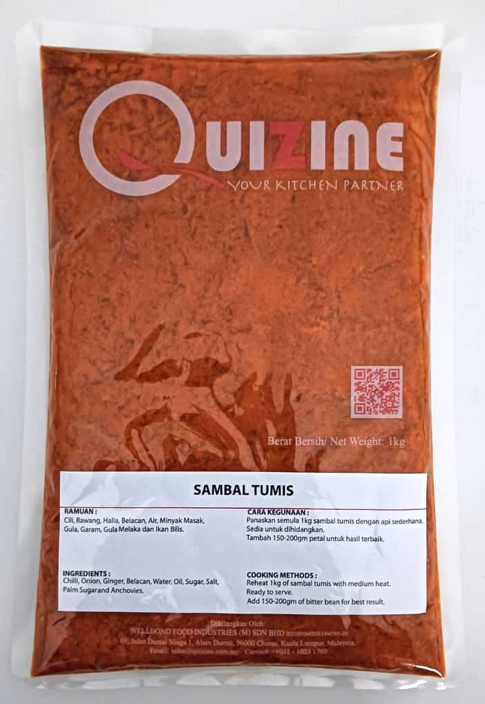 Quizine Sambal Tumis (Chili Series) 1kg/pack (sold per pack)