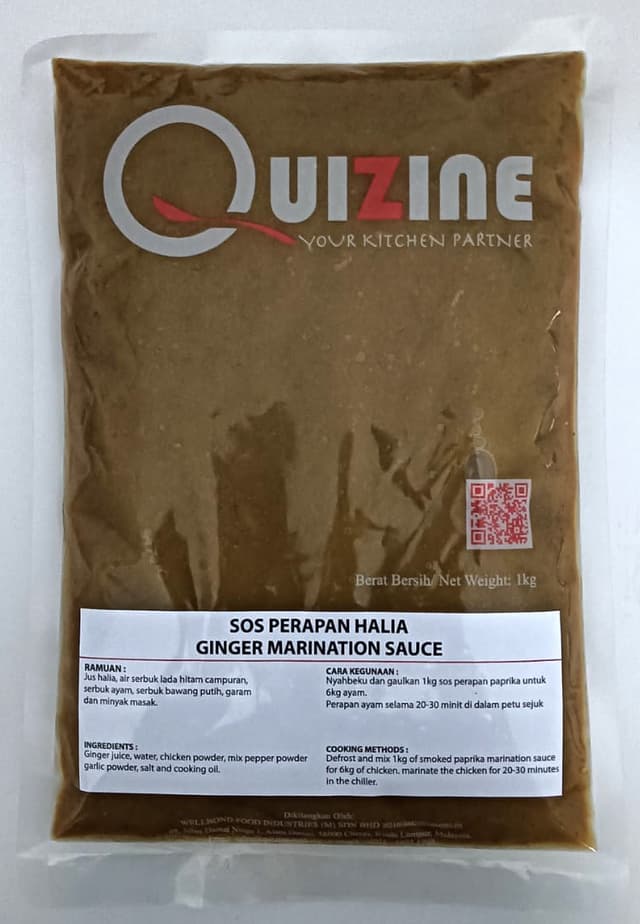 Quizine Ginger Marination Sauce (Asian Series) 1kg/pack (sold per pack)