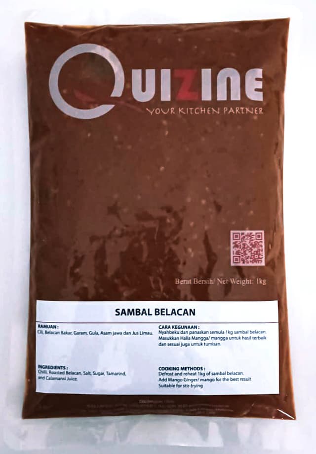 Quizine Sambal Belacan (Chili Series) 1kg/pack (sold per pack)
