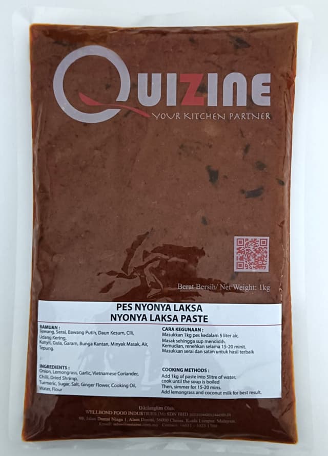 Quizine Nyonya Laksa Paste (Asian Series) 1kg/pack (sold per pack)