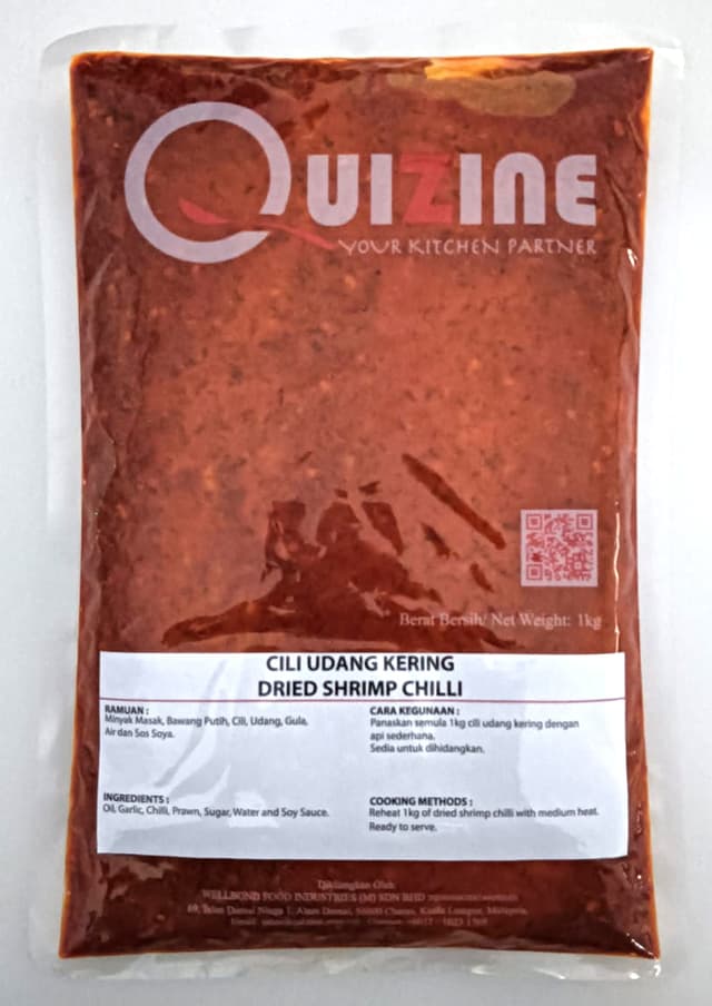 Quizine Dried Shrimp Chilli Paste (Chili Series) 1kg/pack (sold per pack)