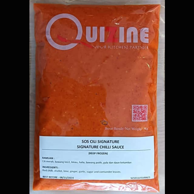 Quizine Signature Chilli Sauce (Chili Series) 1kg/pack (sold per pack)