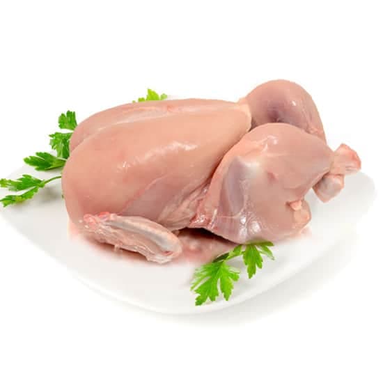 Skinless Chicken Spring 900g-1kg/nos (sold per bird)