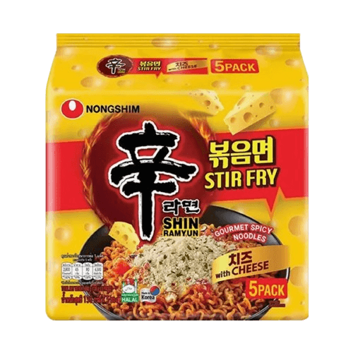 NONG SHIM Shin Stir Fry Cheese Ramyun 136gm/pack (40 packs per carton) MADE IN KOREA - GBA P.Code: NS11013