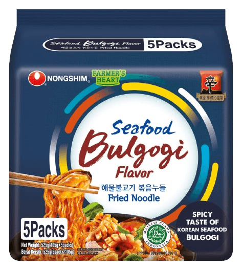 NONG SHIM Seafood Bulgogi Ramyun 120gm/pack (40 packs per carton) MADE IN KOREA - GBA P.Code: NS51004