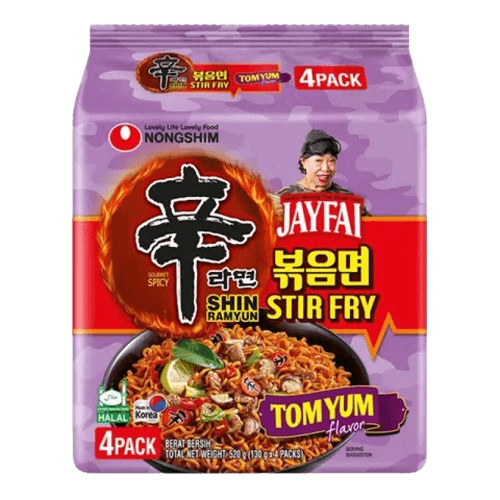 NONG SHIM Stir Fry Tom Yum Ramyun 130gm/pack (32 packs per carton) MADE IN KOREA - GBA P.Code: NS11018