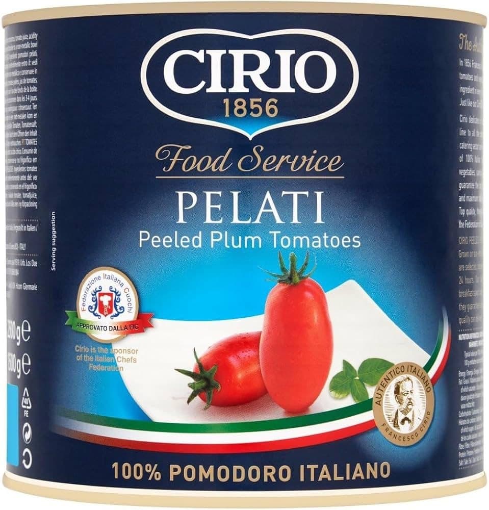 Cirio Peeled Tomatoes 2.5kg (6 tins per tub)