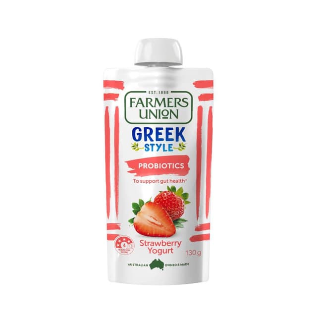 Farmer Union Greek Pouch Strawberry 130g x 12 (sold per carton)