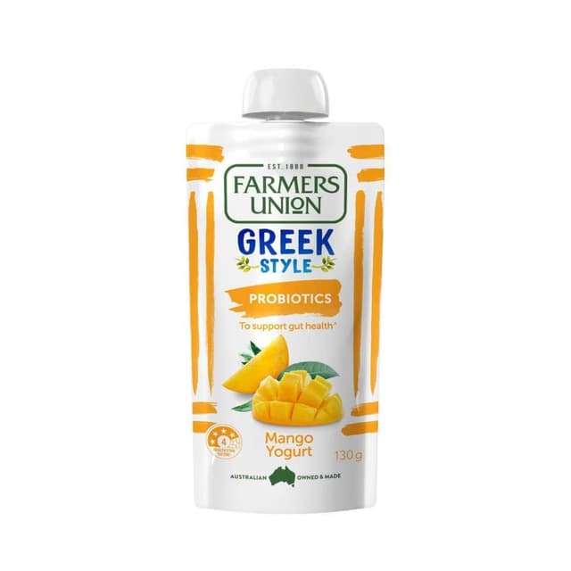 Farmer Union Greek Pouch Mango 130g x 12