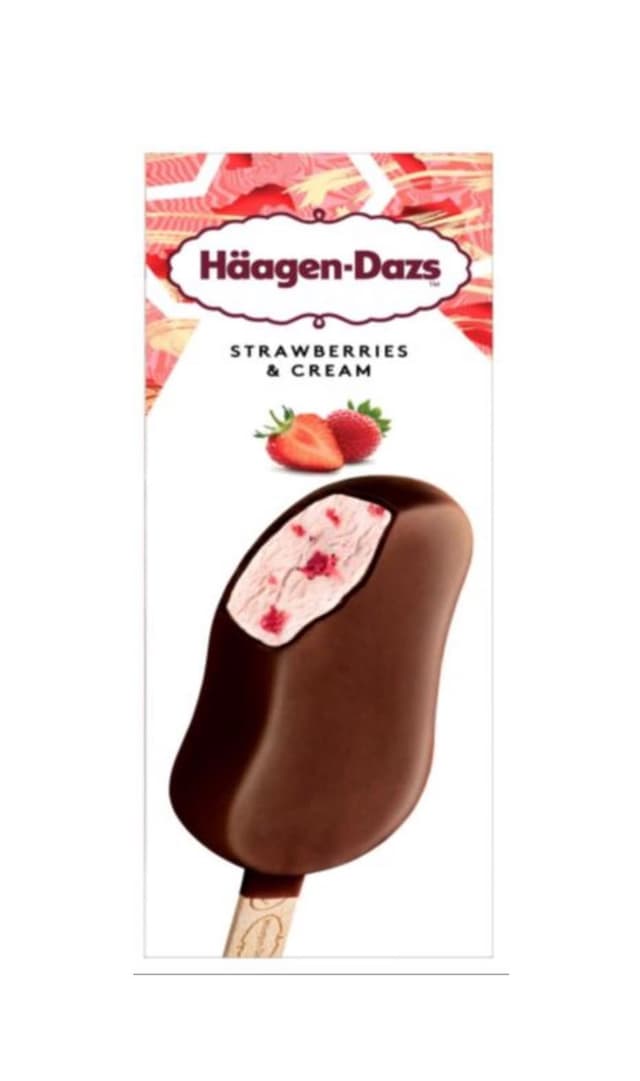 Häagen-Dazs STRAWBERRIES & CREAM 80ml/Stick Bar (12 stick bars per carton) Imported from France GBA P.Code: HD4014