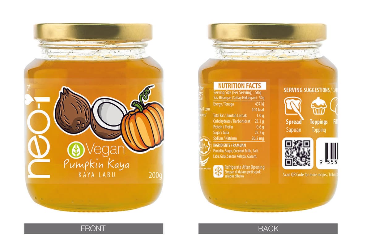 Neo-I Vegan Pumpkin Kaya Jam 220g/bottle (sold per bottle)