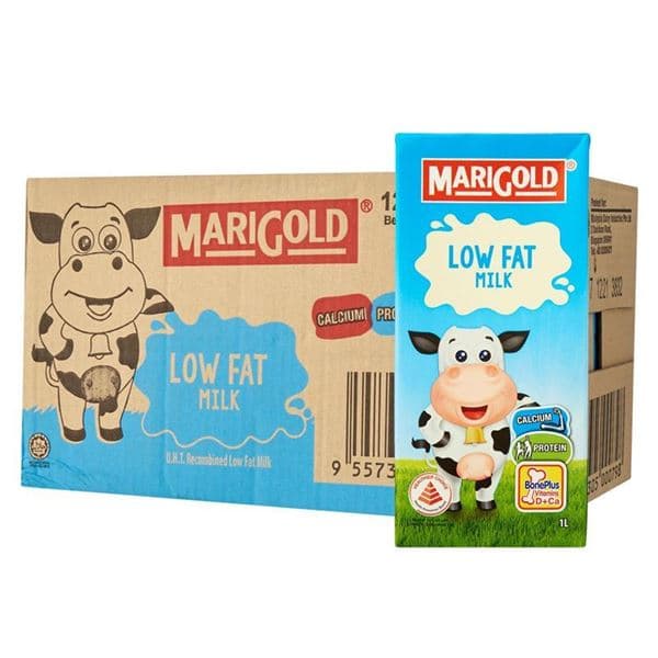 Marigold Low Fat UHT Milk 1L/pack (12 packs per carton)